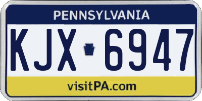 PA license plate KJX6947