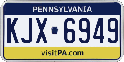 PA license plate KJX6949