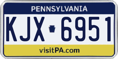 PA license plate KJX6951