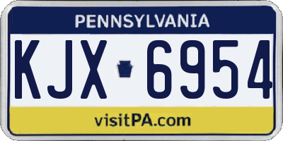 PA license plate KJX6954