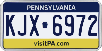 PA license plate KJX6972