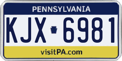 PA license plate KJX6981