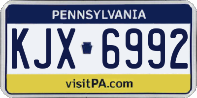 PA license plate KJX6992