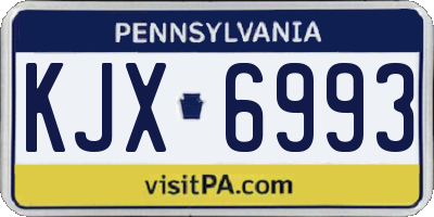 PA license plate KJX6993