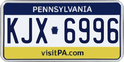 PA license plate KJX6996