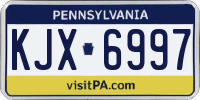 PA license plate KJX6997