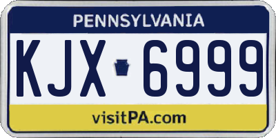 PA license plate KJX6999