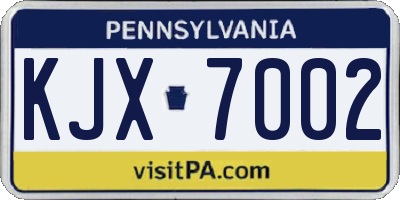 PA license plate KJX7002