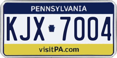 PA license plate KJX7004