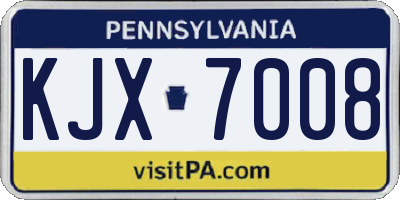 PA license plate KJX7008