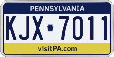 PA license plate KJX7011