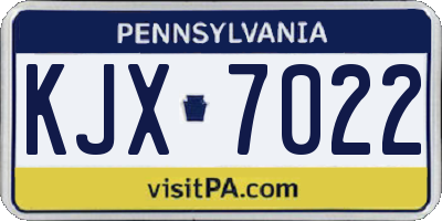PA license plate KJX7022