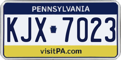 PA license plate KJX7023