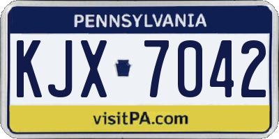 PA license plate KJX7042