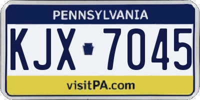 PA license plate KJX7045