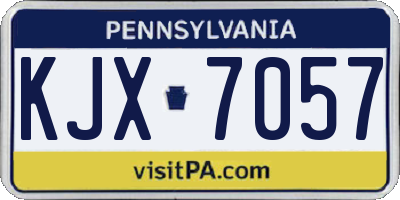 PA license plate KJX7057