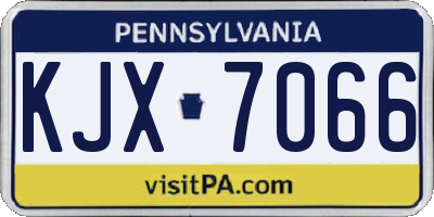 PA license plate KJX7066