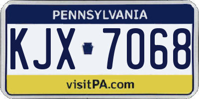 PA license plate KJX7068
