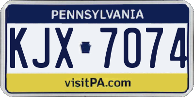 PA license plate KJX7074