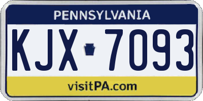 PA license plate KJX7093