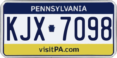 PA license plate KJX7098
