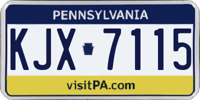 PA license plate KJX7115