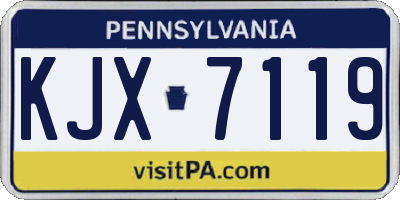 PA license plate KJX7119