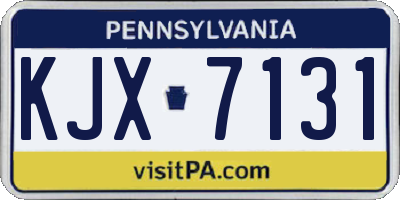 PA license plate KJX7131