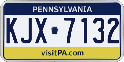 PA license plate KJX7132