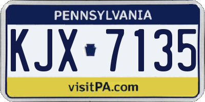 PA license plate KJX7135