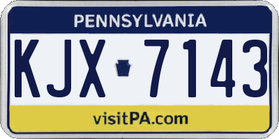 PA license plate KJX7143