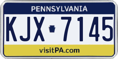 PA license plate KJX7145