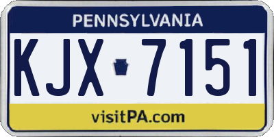 PA license plate KJX7151