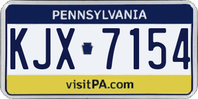 PA license plate KJX7154