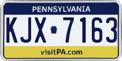 PA license plate KJX7163