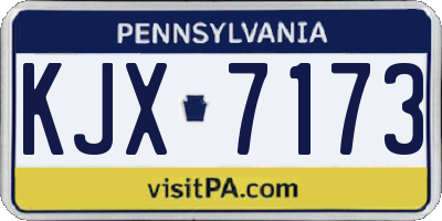 PA license plate KJX7173