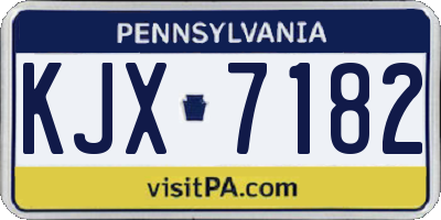 PA license plate KJX7182