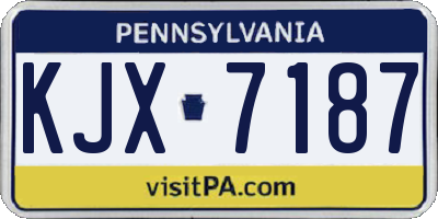 PA license plate KJX7187