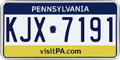 PA license plate KJX7191
