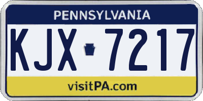 PA license plate KJX7217