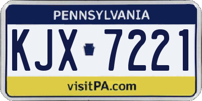 PA license plate KJX7221