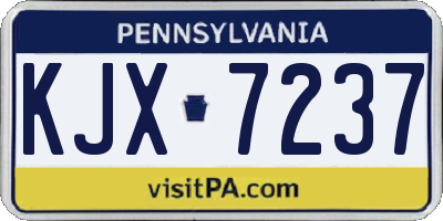 PA license plate KJX7237