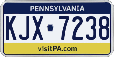 PA license plate KJX7238
