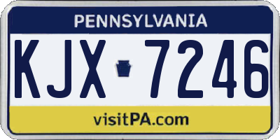PA license plate KJX7246