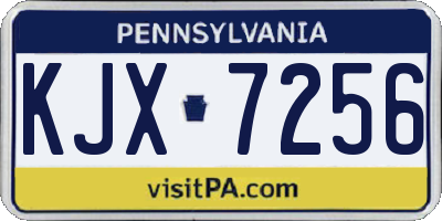 PA license plate KJX7256