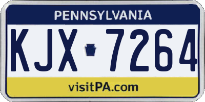 PA license plate KJX7264