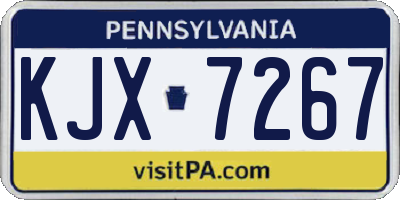 PA license plate KJX7267