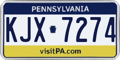PA license plate KJX7274