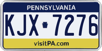PA license plate KJX7276