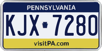 PA license plate KJX7280